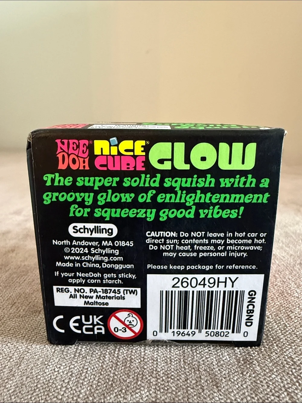 Needoh Nice Cube Glow Super Solid Squish! - Orange